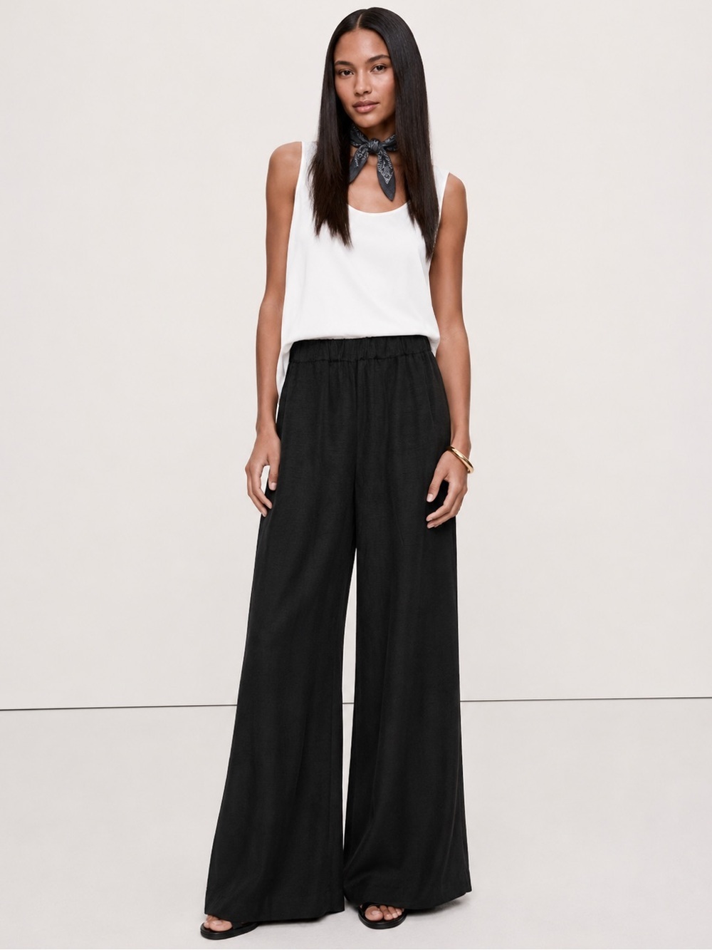 NEW! Banana Republic High-Rise Wide-Leg Viscose-Linen Pant 734121 🪿1️⃣
